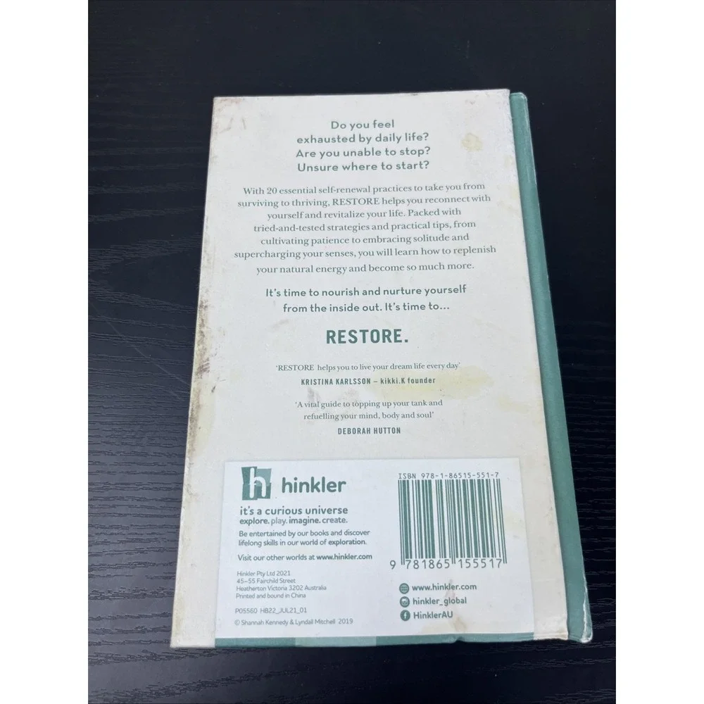 Restore 20‎ Self Care Rituals to Reclaim Your Energy Wellness Book